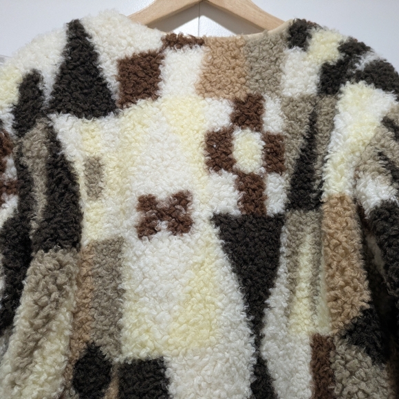 Aritizia Wilfred Free River Sherpa Jacket Ryegrass Yellow Cognac Sz Small - Picture 9 of 14